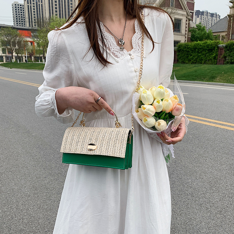 Free Delivery Designer Bag Spring Western For Women 2025 Knitted Simple And Fashionable Korean Edition Texture Chain Trendy Crossbody Small Square Bag
