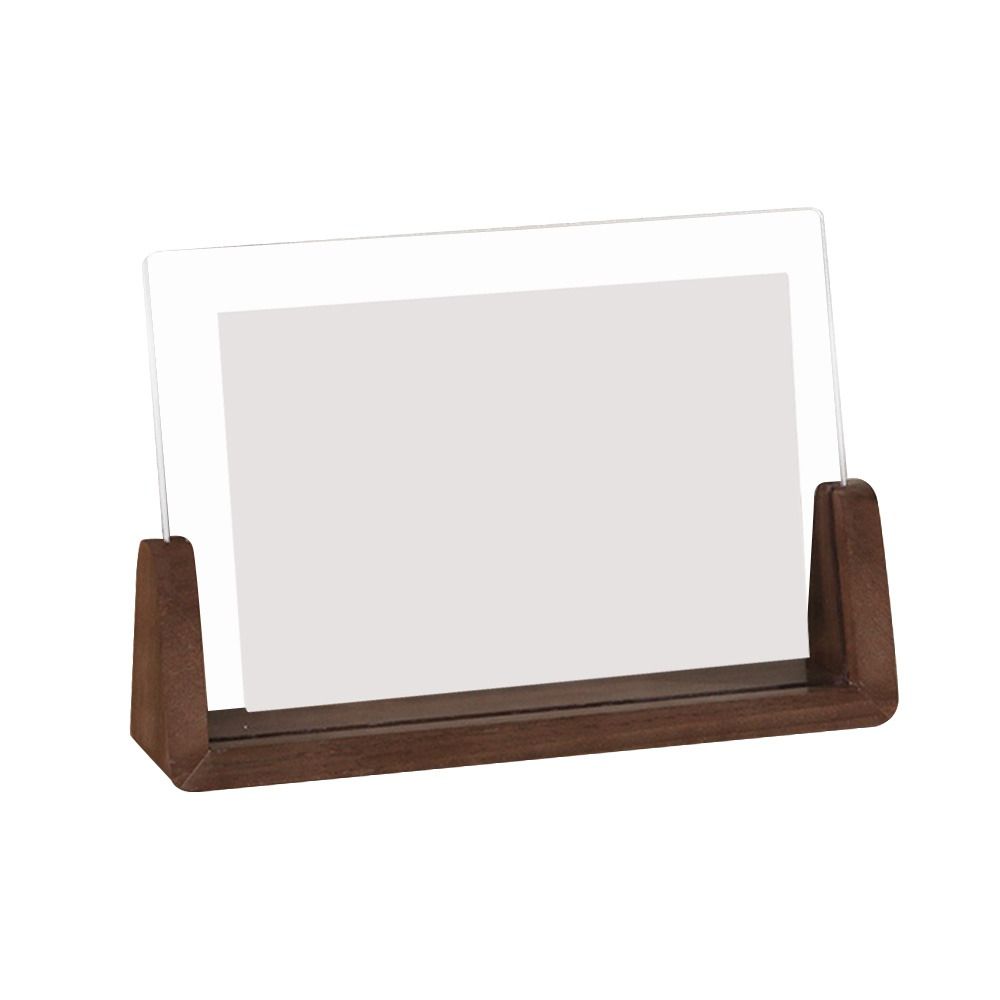 Walnut/Beech Creative Photo Acrylic U Shape Transparent Desktop Wood Wedding Pictures Frame Office Decor H260306