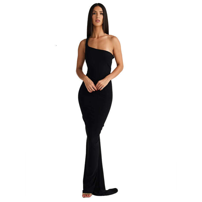 Halter Dress Feng Spring Summer Women S New Hanging Neck Large Open Back Pleated Wrapped Hip Sexy Long Dress Maxi Dress