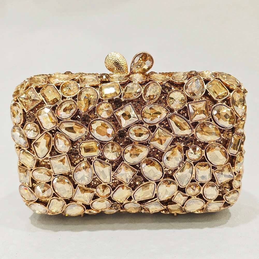 Sier/Gold/Blue Stone Evening Clutch Wedding Bag Crystal Bridal Prom Handbags Dinner Banquet Women Clutches Bags
