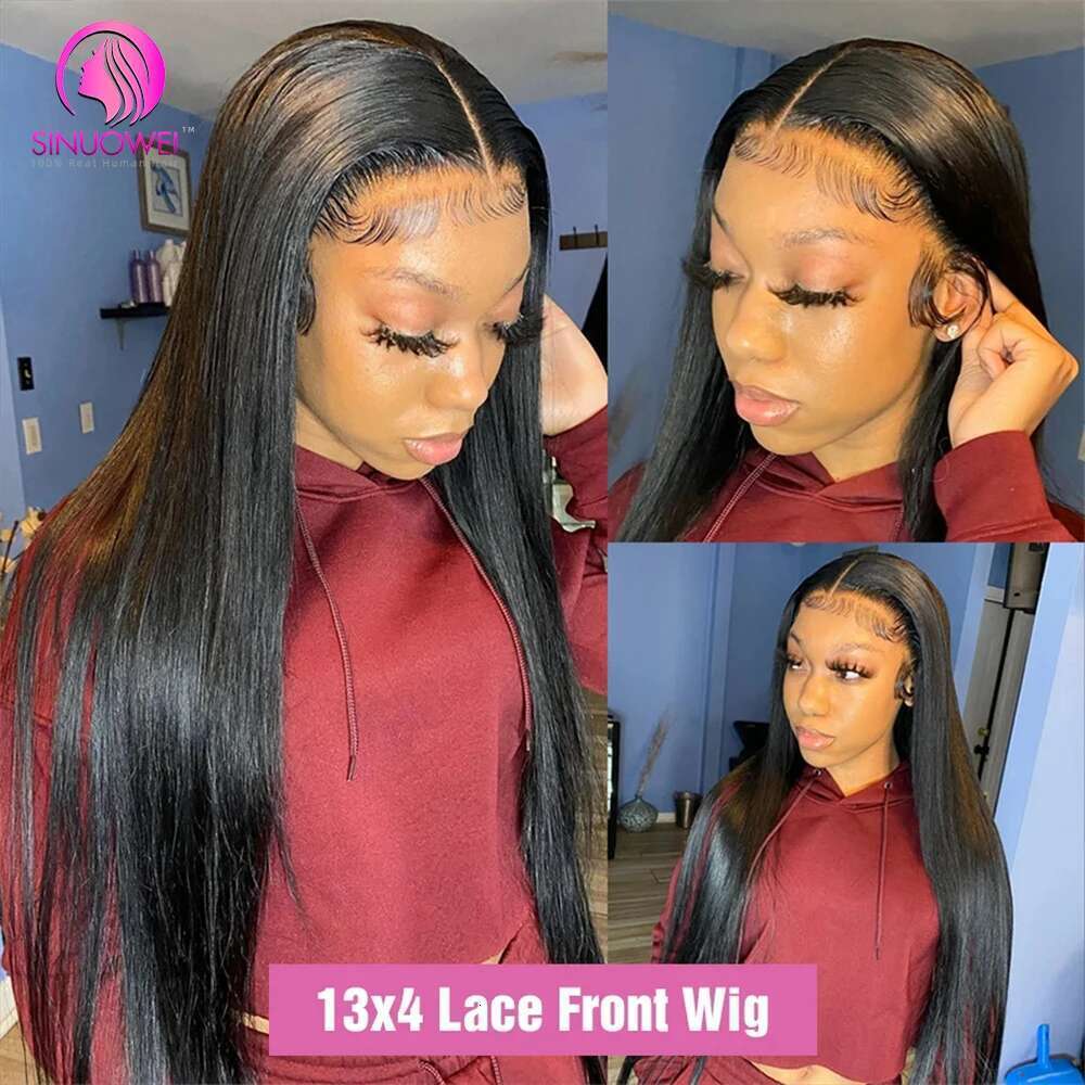 32 34 Inch Bone Straight 13x6 Frontal Wig Brazilian 13x4 Lace Front Human Hair Wigs For Women PrePlucked 180%