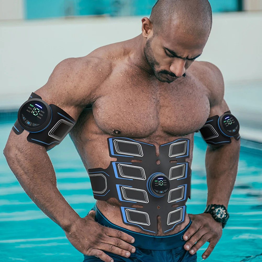 Abdomen-Building Device with Arm Trainer Abdomen Muscle Stimulator Portable Wireless Workout Equipment 6 Modes for Fitness 250512