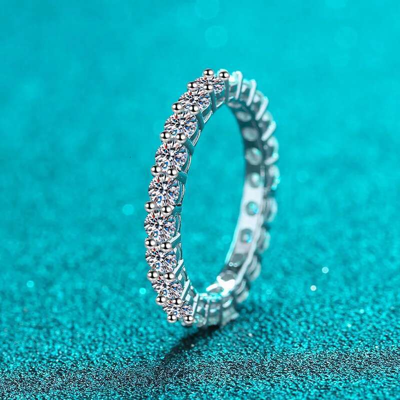 COSFIX D Color Women Moissanite Ring s925 Silver 3mm Moissanite Row Ring for Women Luxury Women Full Moissanite Rings 2023