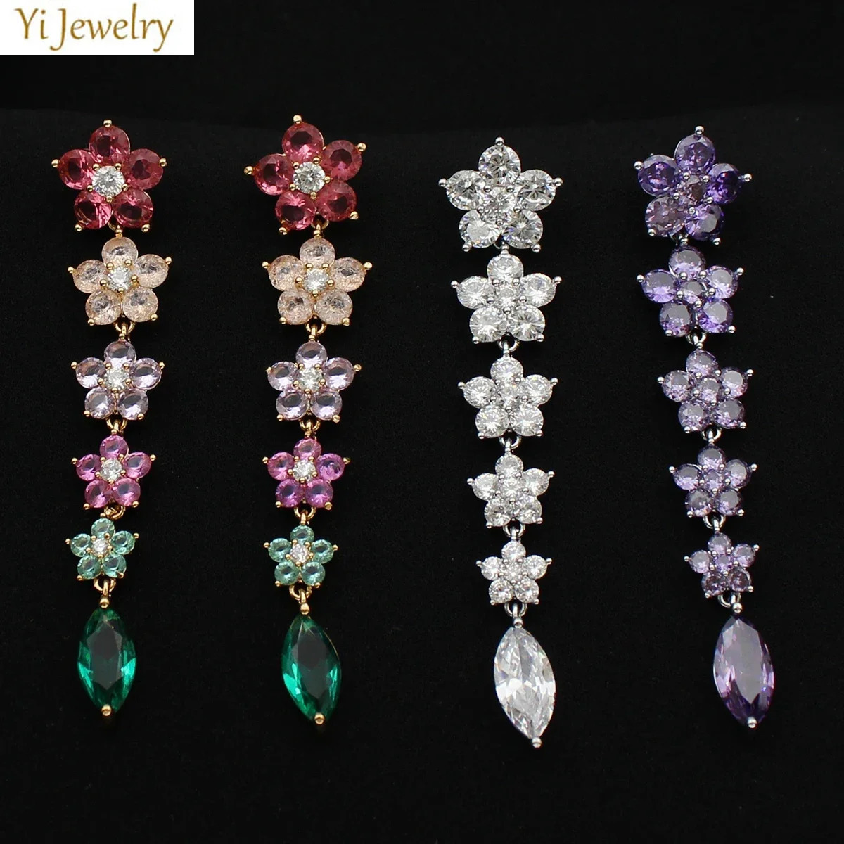 Cute White Purple Red Flower Earrings Long Tassel Sweet Colorful Floral Pendant Earrings Dailr Wear Beach Party Jewelry Gift 250520