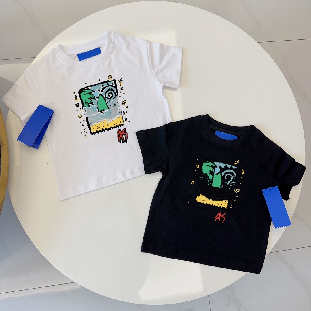 Kids Basic Short Sleeve T-Shirts Soft Cotton Tops for Boys and Girls Casual Round Neck Tees for Toddlers Children Available in Black White y250607ALPN