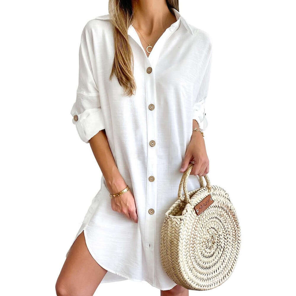 Dress Designer Bodycon Dresses for Women Goth Party Dresses for Women 2025 Autumn Casual Long Sleeved Lapel Button Up Shirt Dress for Women