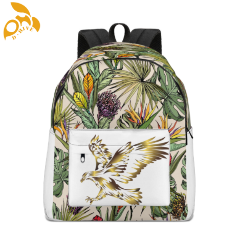 Free shipping. top fashion designers customize lightweight and high-quality full-print white and black schoolbags
