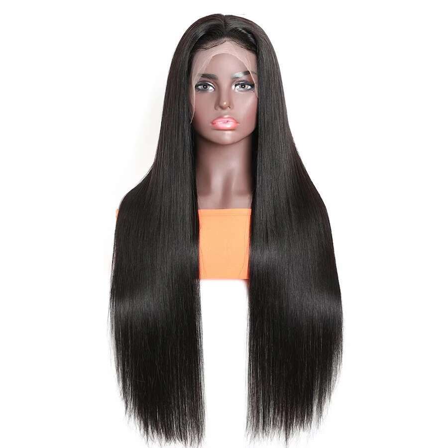 Straight Front Human Hair 13x4 13x6 HD Transparent Frontal Wigs Brazilian 4x4 Lace Closure Wig Fast Shipping