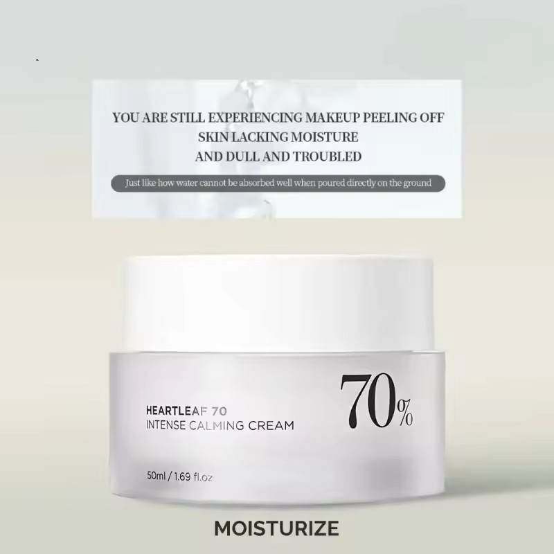 Heartleaf 70 Intense Calming Cream with Ceramide Whitening Cream Moisturizing Facial Cream 50ml Korean Skin care Product