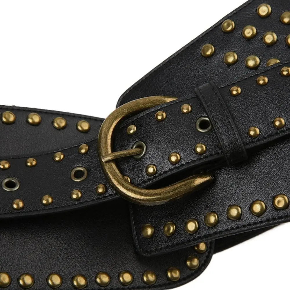 Rivet Asymmetric Belt Harajuku Aesthetic Streetwear Punk Style Hollow Belt Chic Leather Belt Women 250519