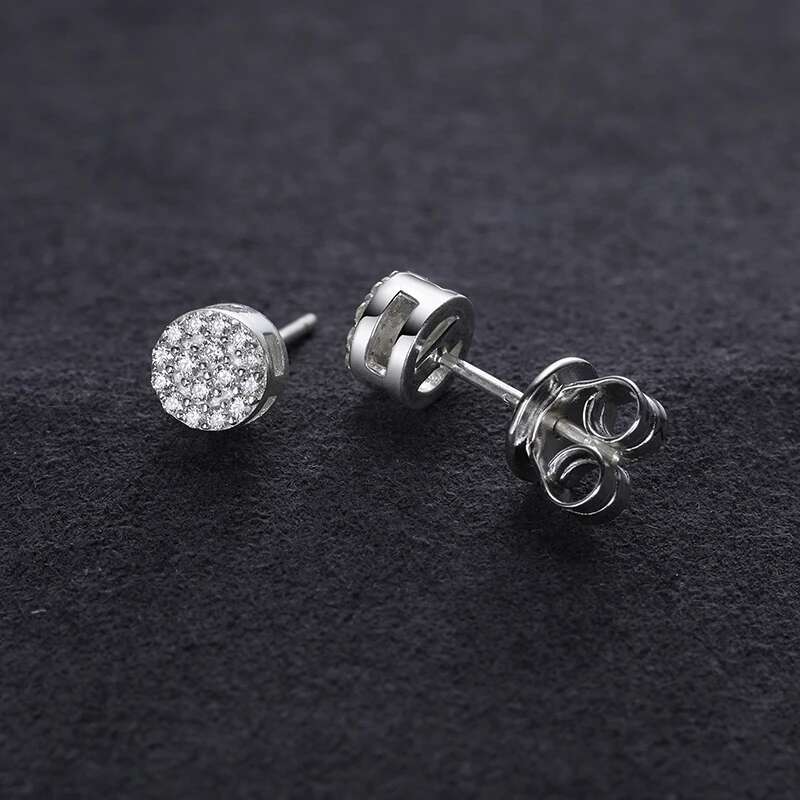 Top Quality Unisex Round 100% 925 Silver Earrings Fashion Classic Moissanite Earring For Women Jewelry