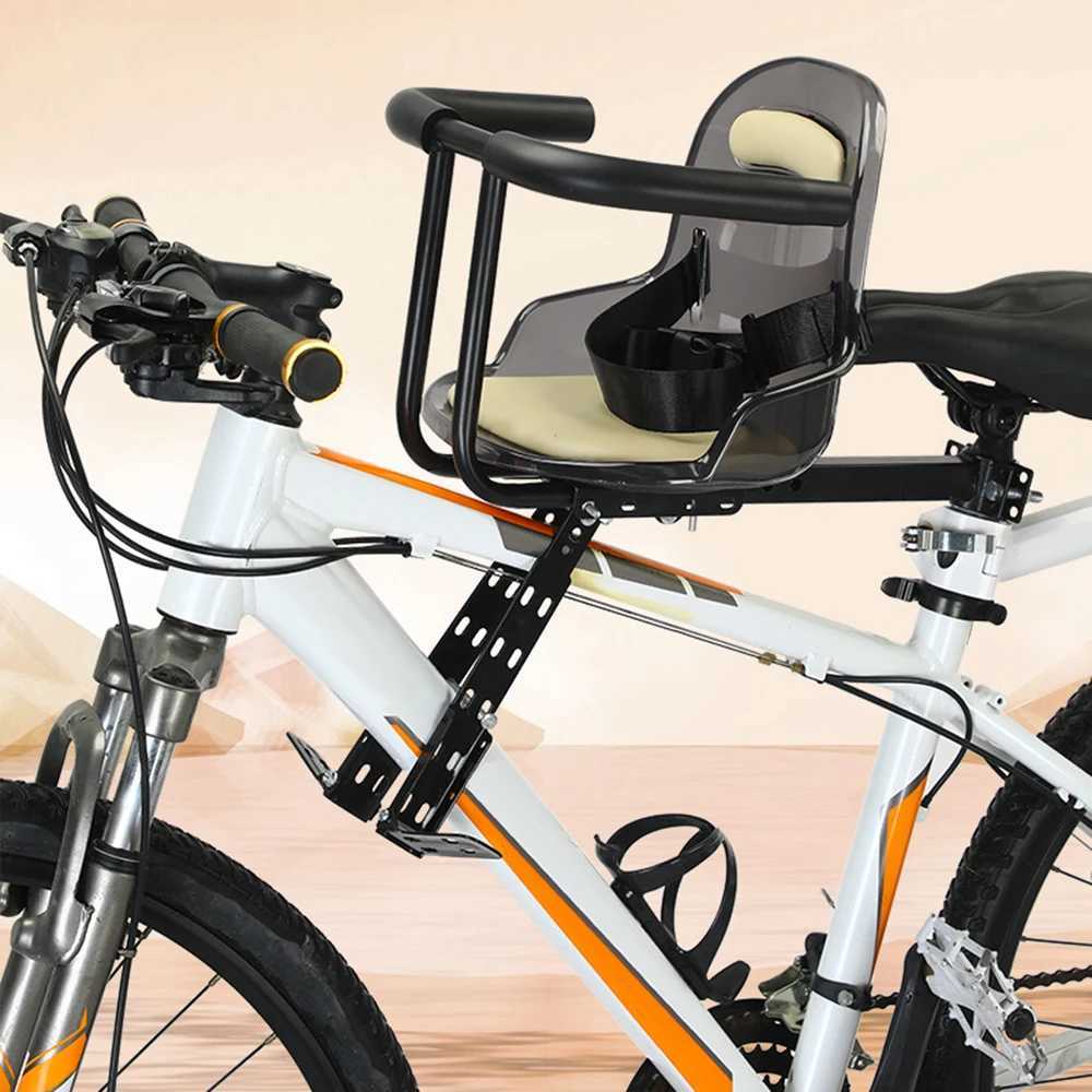 Front Mount Kids Bike Seat Mountain Bike Child Safety Seat with Guardrail and Safety Bicycle Seat Belt Bike Accessories R250520