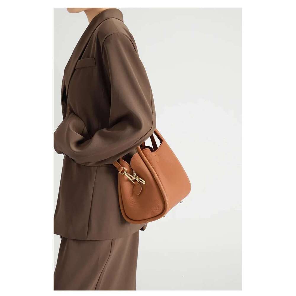High Quality Designer Bags New Casual Cow Leather Women's Bucket Tote Brown Women Handbag High Quality Ladies Shoulder Crossbody Bag Black Coffe 
