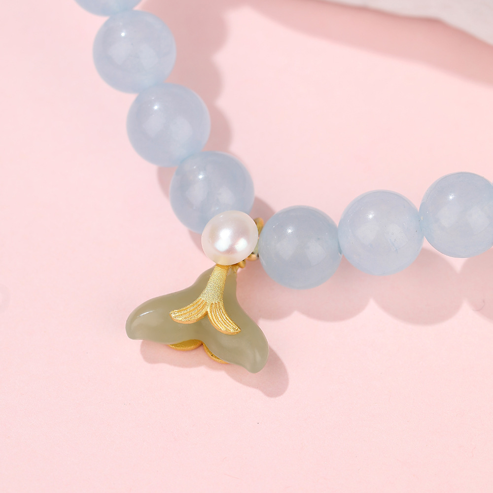 Small fresh cat's eye stone with high appearance students' antique birthday gift China-Chic style bodhi pendant bracelet
