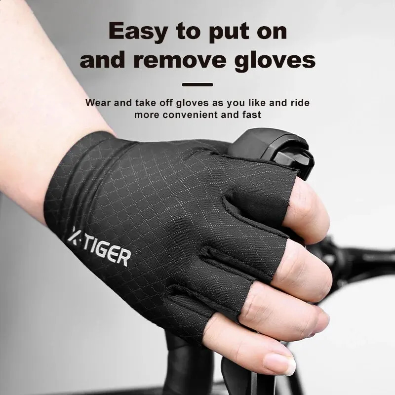 XTIGER Cycling Gloves Half Finger Shockproof Wear Resistant Breathable MTB Road Bicycle Men Women Sports Bike Equipment 250515