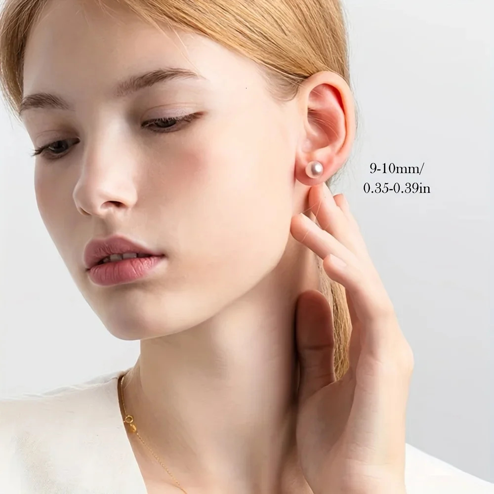 Delicate Freshwater Pearl Stud Earrings 925 Sterling Silver Womens Pearl Jewelry Gift for Wedding Anniversary Year 250517