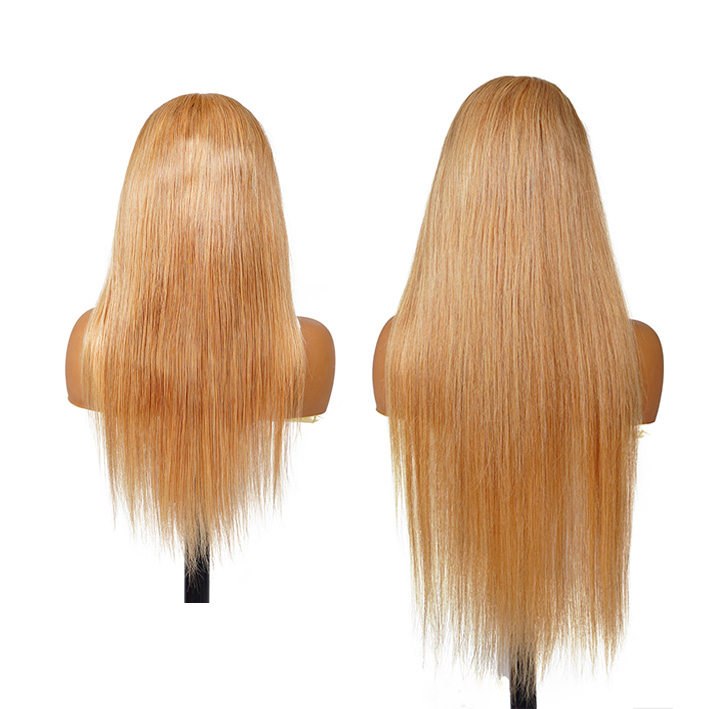 18-30 inch 13x6 HD lace front wig for women | 27 # straight human hair wig , free to sew natural hairline