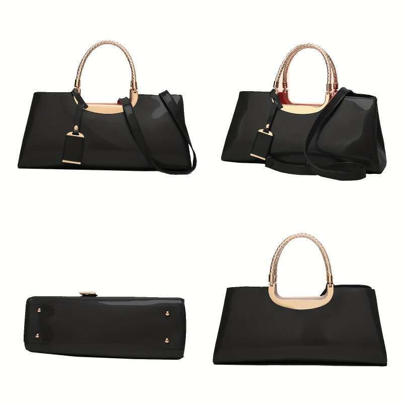 Elegant Ladies' Evening Handbag - Shoulder Bag, Patent Glossy PU Leather Crossbody Bag