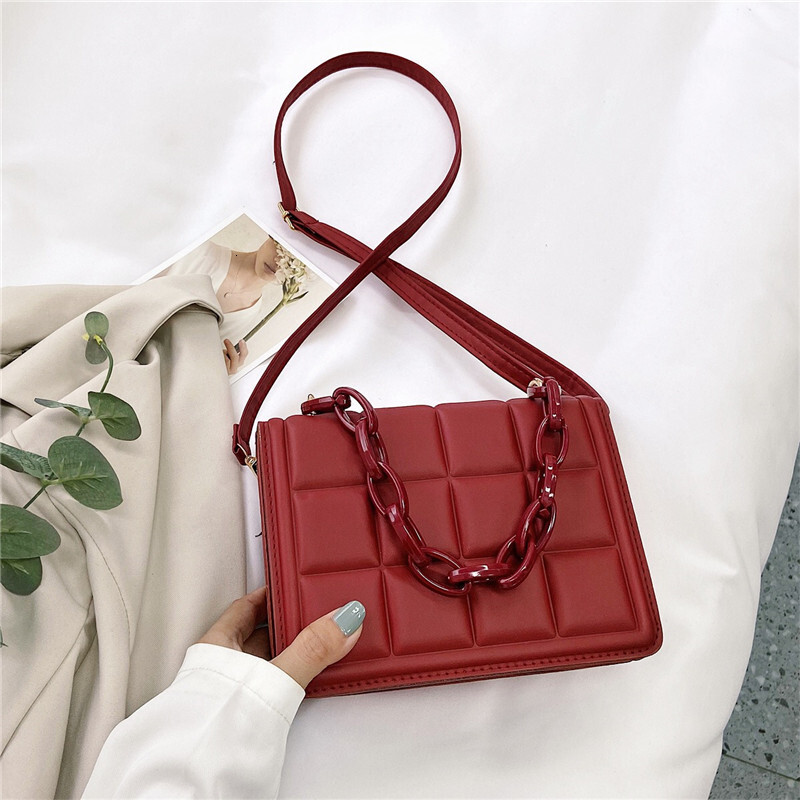 Free Delivery Designer Bag Small For Women In 2025 Trendy New Fashion Chain Diamond Grid Single Shoulder Crossbody Internet Celebrity Simple Portable 