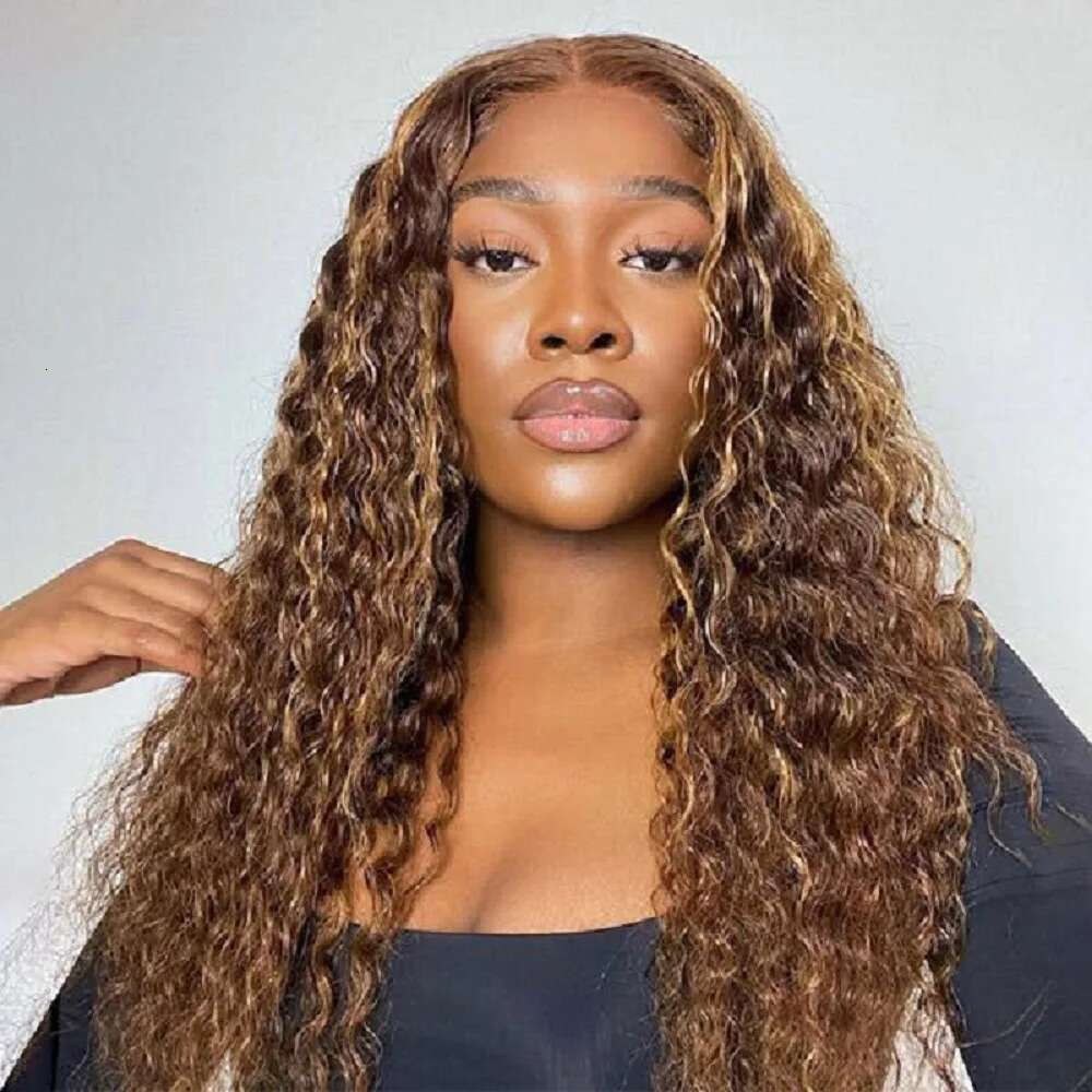 12A Wear Wig 180% Ombre Highlight Deep Wave 4x4 Hd Lace Glueless Cut Pre Plucked Human Wigs Ready To Go
