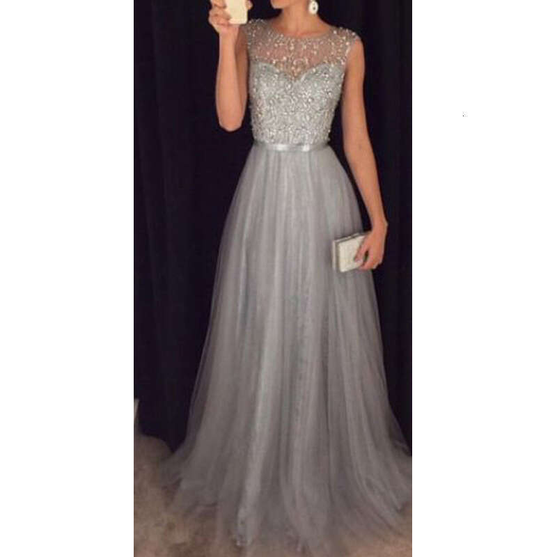 European American spring and summer women's hot selling mesh sleeveless sequin dress 2025 temperament versatile new trend clothing ins
