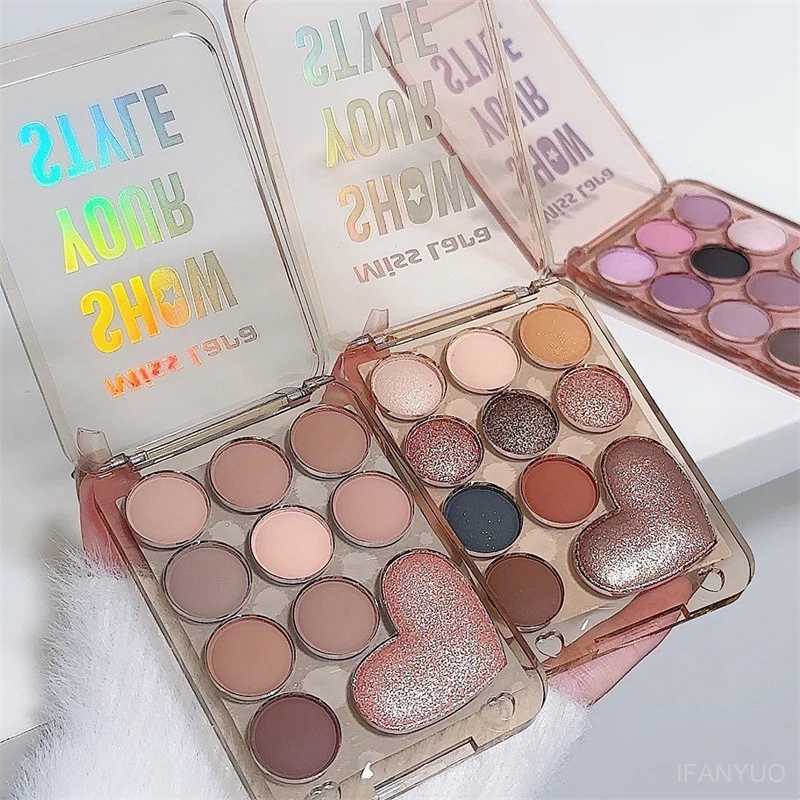 10 Color Love Eyeshadow Palette Velvet Matte and Shimmer Effect Pink Brown Eye Shadow Plate Create A Multi-Functional MakeupXJ250520