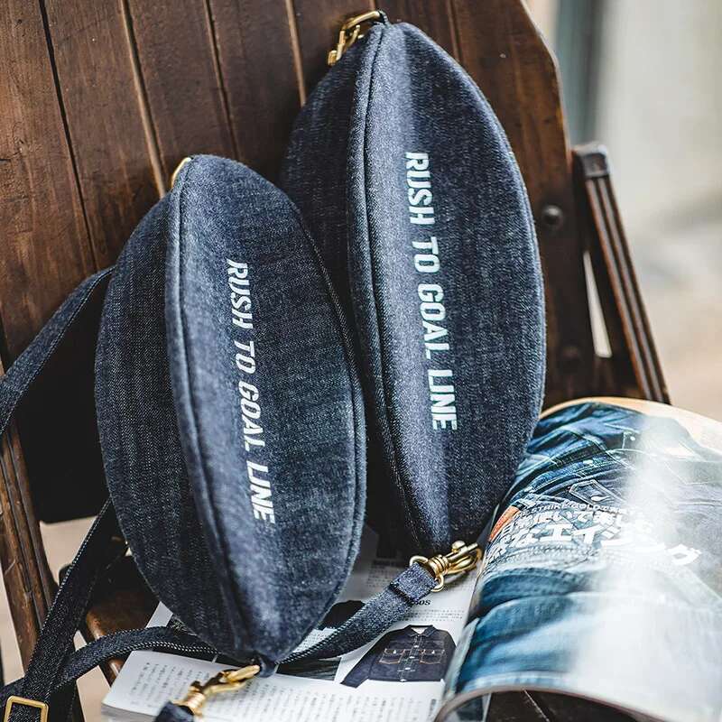 Maden Vintage Jeans Shoulder Bag Unisex Letter Rugby Sling Bags Large Capacity Designer Handbags Female Crossbody Accessories