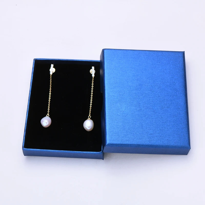 Anziw 8-9mm Baroque Natural Freshwater Pearls Drop Dangle Earrings for Women 925 Sterling Silver 2.2mm Zircon Stud Earrings 250520