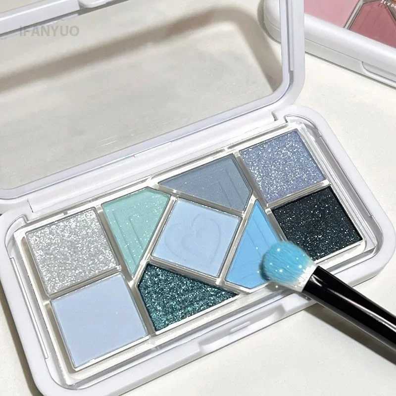 Nine-Color Eyeshadow Palette Blush Highlight Makeup Pearly Highgloss Shimmer Pink Brown Earth Color Fine Sequins Eye ShadowXJ250520
