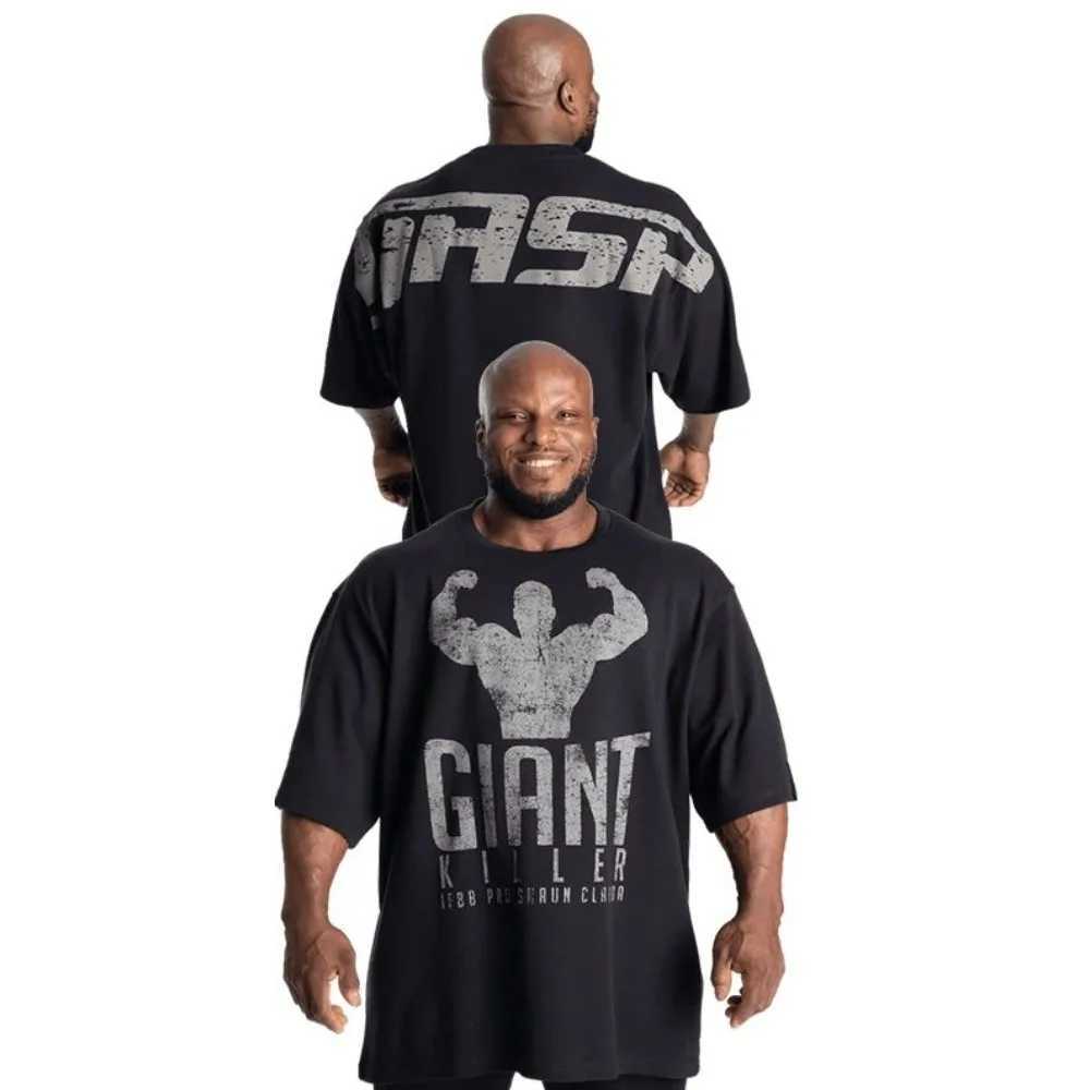 2025 Summer Gasp Trend Brand Mens Strength Gym Tee Print Short-sleeved Pure Cotton Casual High-quality T-shirt Couple Tee W250520
