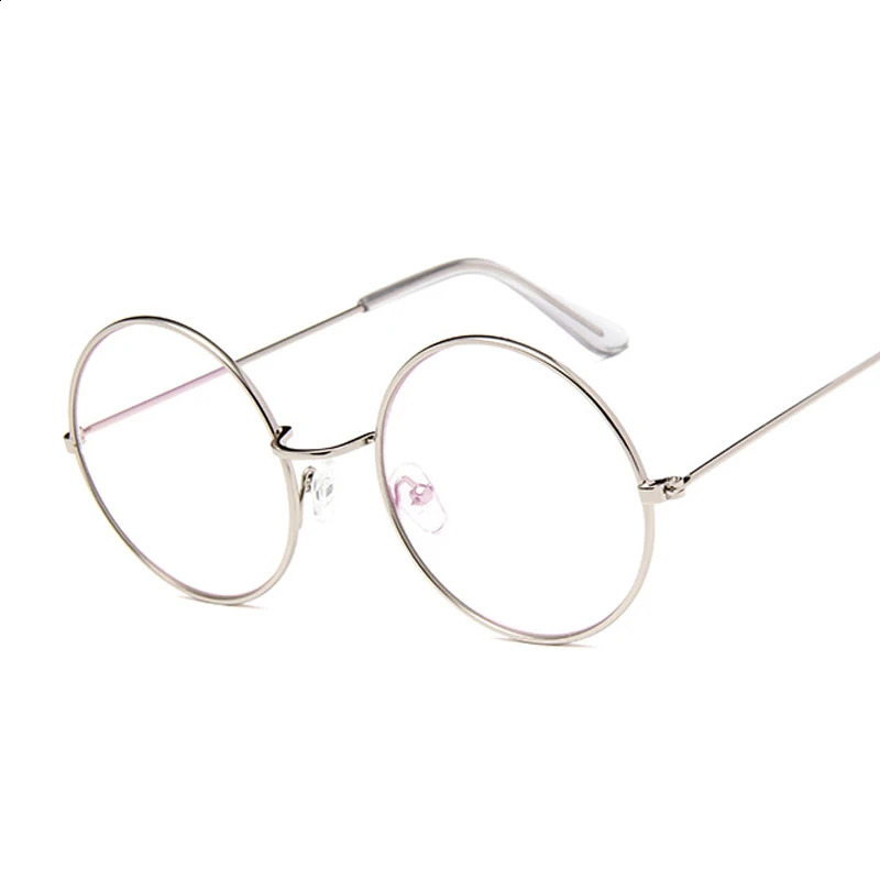 Vintage Round Glasses Clear Lens Fashion Gold Metal Frame Optical Men Women Eyeglass 250515