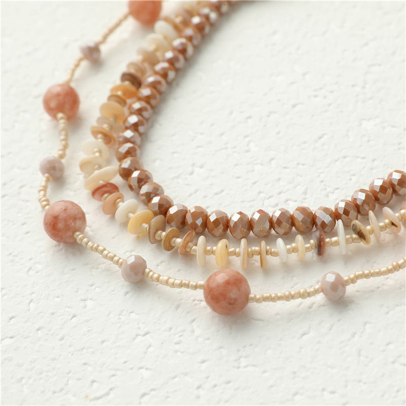 Ethnic style shell creative necklace women's temperament sweater light geometric crystal collarbone chain