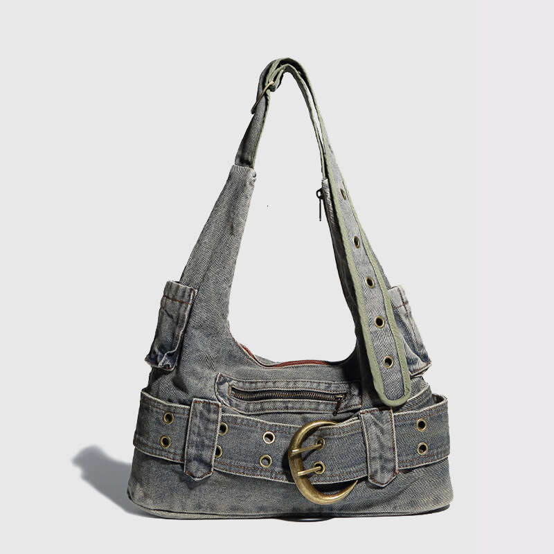 Women's Bags Designer Women's Bags Designer Guangzhou Women's Spicy Girl Underarm Niche Y2k Heavy Industry Washed Denim Single Shoulder