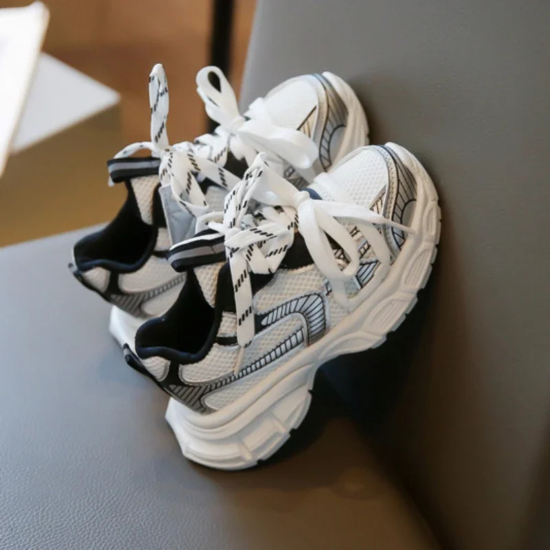 Childrens Sneakers Boy Spring Autumn Mesh Girls School Causal Fashion Kids Chunky Running Sports Shoes Soft 250519 XJ260303