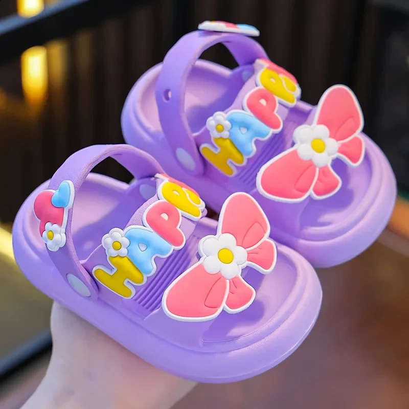 Summer Cute Bow Decoration Toddler Sandals For Aged 0-5 Children Girl Slippers Non-slip Prewalker Flip Flops Home Kids Shoes 250519