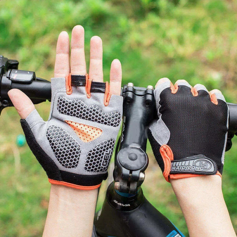 Mens Cycling Gloves Antislip MTB Bike Bicycle Motorcyclists Fingerless Summer Women Fitness Sports Training Gym 250515