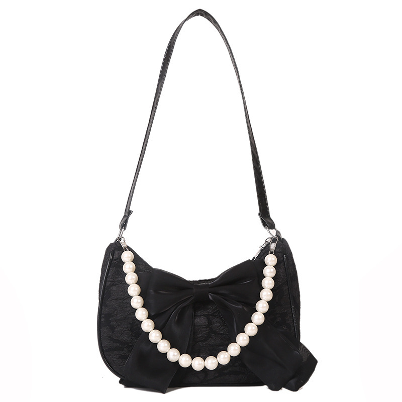 Top Quality Brand New Fashionable Western Bow Handheld Pearl Fashion Cross border Small Summer Popular Women's Shoulder Bag Free Delivery Designe