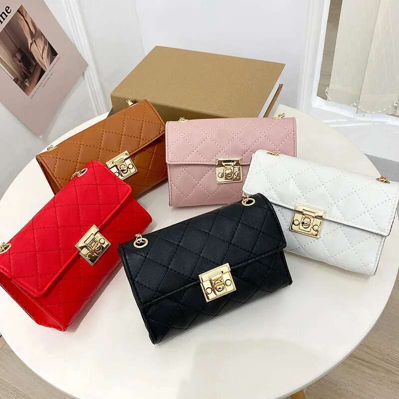 Fashion New Tide Small Square Girls Crossbody Bag's Women's Coin Purse Cell Phone Bag PU Leather Hardware Embroidery