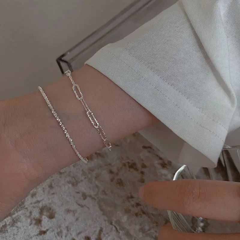 SOMILIA S925 Sterling Silver Bracelet 18K Gold Plated Sparkling Glitter Bracelet Real Money Hand Jewelry Lady Strap Holiday Gift 250520