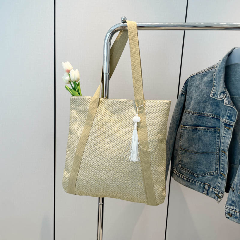 Free Delivery Designer Bag 2025 Fashion Straw Women's Versatile Large Capacity Commuter Shoulder Tote Beach Woven Bag Luxury8520