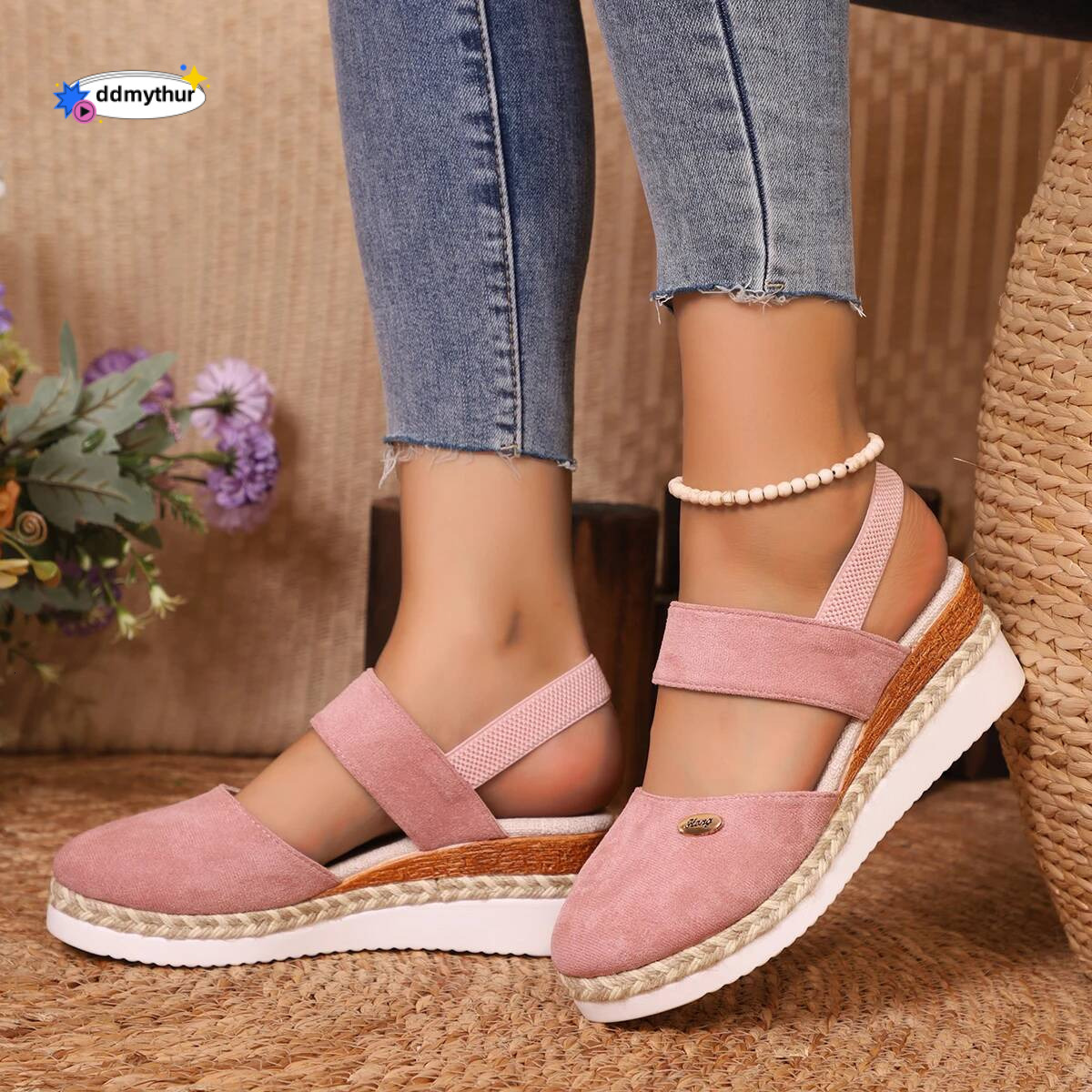 Closed Toe Wedge Sandals Women Summer Buckle Strap Gladiator Shoes Woman Fashion Espadrilles Platform Sandalias Mujer ddmythur