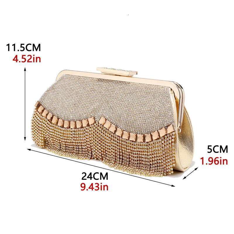 Women Banquet Handbags 2022 New Dia-Studded Tassel Evening Bags Femme Wedding Purse Dress Beaded Party Clutch