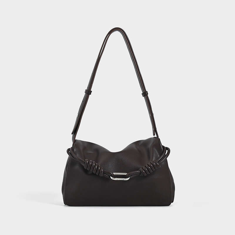 Women's Bags Designer Autumn/Winter New Knitted Soft Leather Tote Women's Single Shoulder Crossbody Commuting Lazy Style Large Capacity Clou