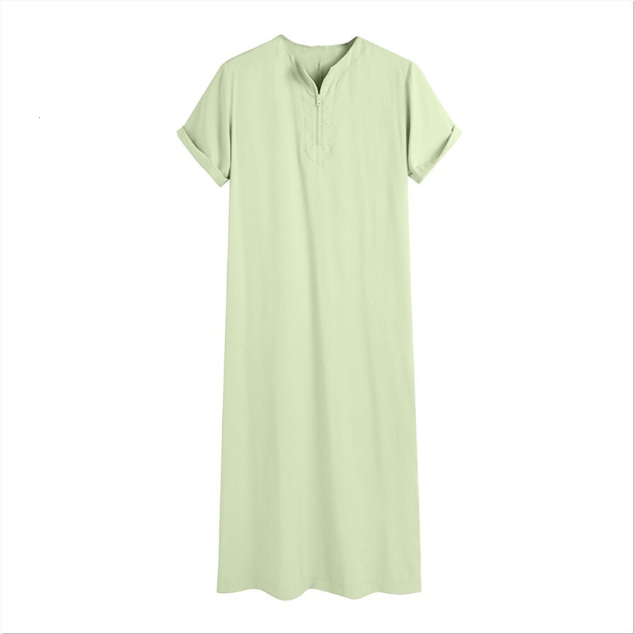 Designer Clothing 2025 New Dubai Malaysia Men's Shirt Zipper Muslim Robe Fashion Versatile Casual Wear