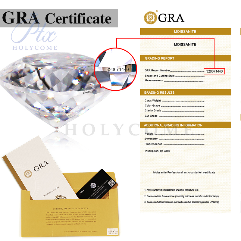Portuguese Cut Round Moissanite Wholesale Factory Direct Sales D VVS1 Grade GRA Certificate Synthetic Loose Moissanite Diamond Stone