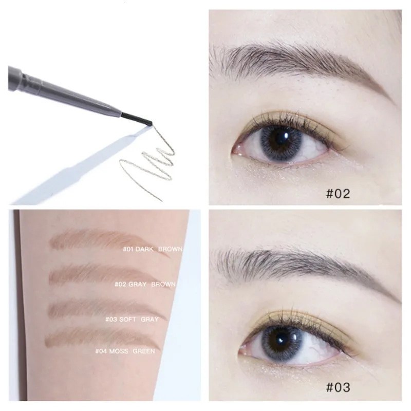 Judydoll Eyebrow Pencil Waterproof Double-headed Fine Round Core Automatic Rotation Brows Enhancer Natural Eyebrow Applicator 250515