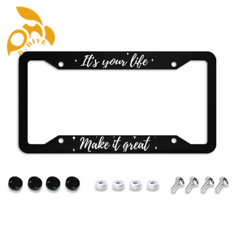 Free Shipping designer customized Exterior Accessories License Plate Frames Four holes printing black fashion