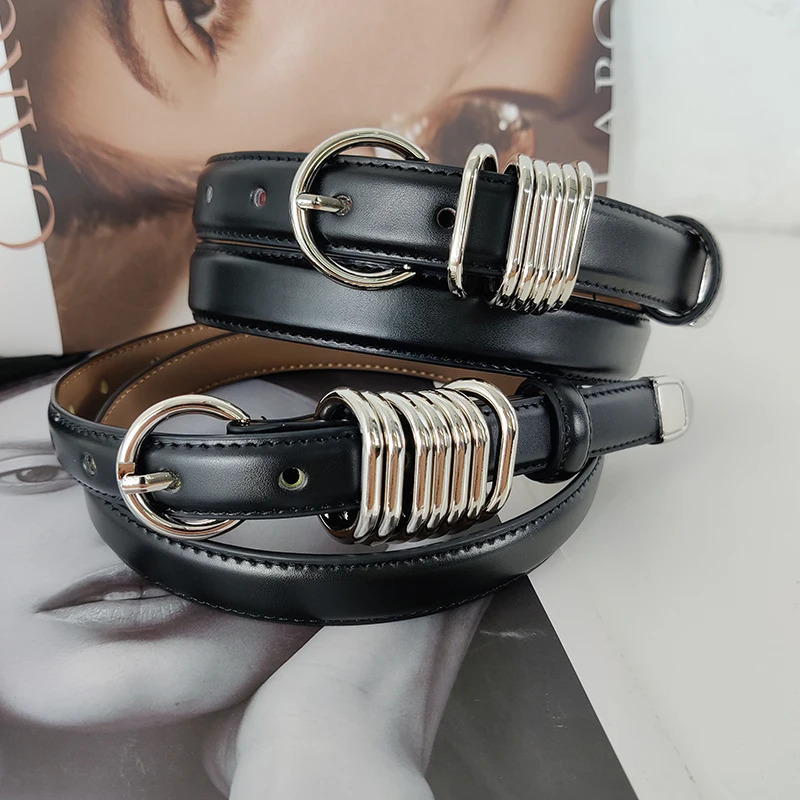 Genuine Leather Belts For Women High Quality Heavy Punk Black Corset Belt Men Jeans Waistband Unisex 250517
