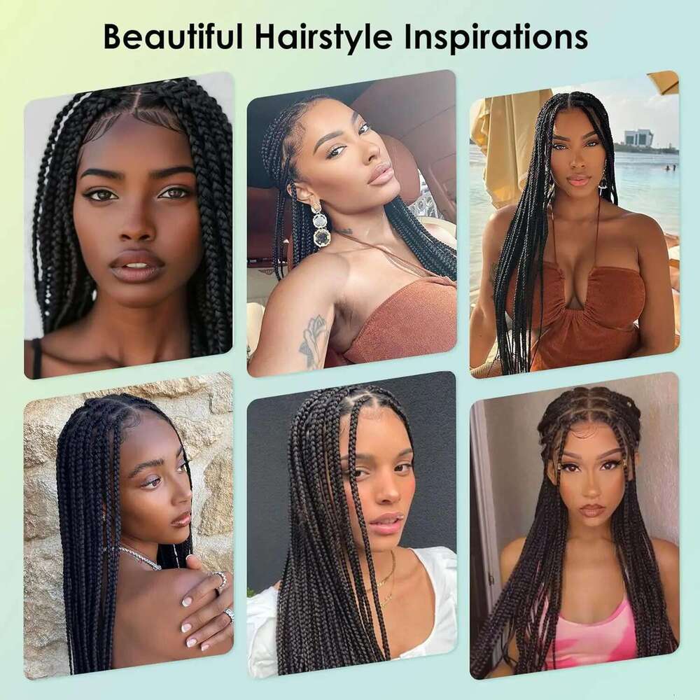 Synthetic Long Wigs Box Braids Full Braided for Black Women Blended Lace Front Braiding Hair Wig