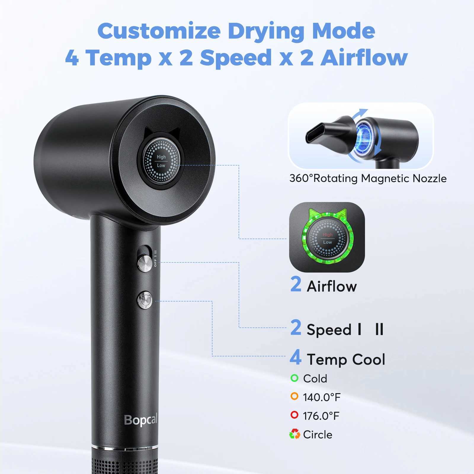 Hair Dryer ZCY885 Pro Leafless Styling 36m/s 5x Quick Drying High Speed Blow Dryer Hair Care 300 Million Negative Lon Home Salon z250520